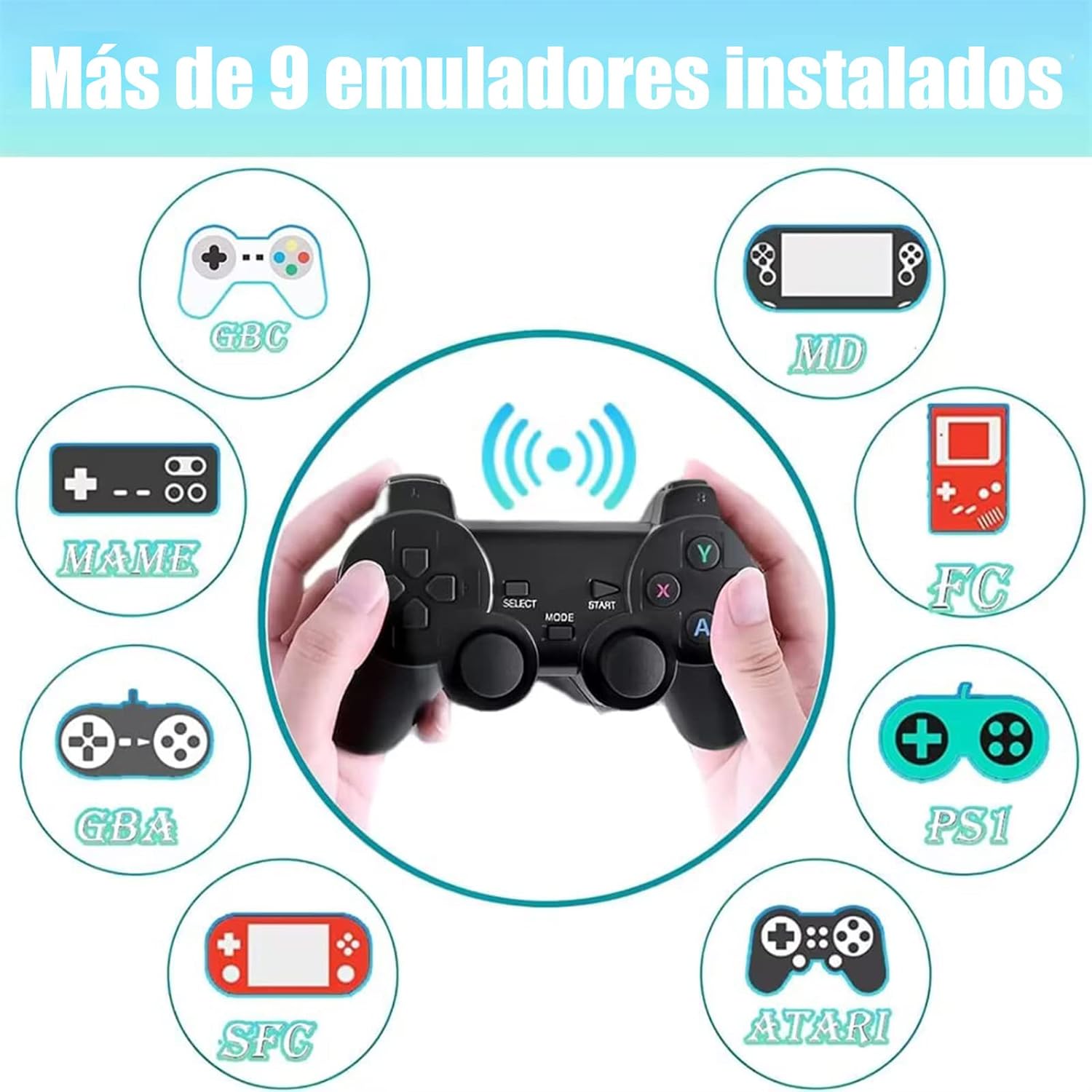 Consola Retro Inalámbrica HDMI con más de 10.000 juegos (9 Emuladores) -  Solo Games Argentina